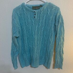 Outback Red Women's Teal Cable Knit Sweater